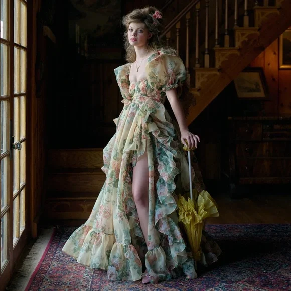 Selkie The Butter Rose In Bloom Bridal Gown with Selkie Gown Zip Bag - Size XL - Picture 3 of 14